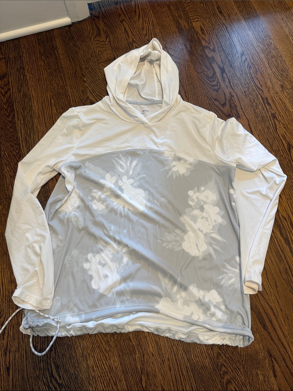 Under Armour Size L Large Women's White Hooded Floral Pullover